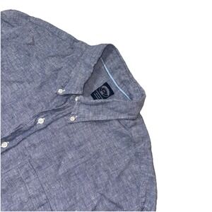 Brooks Brothers Linen Shirt Men's XXL Blue Regent Button Down Long Sleeve Preppy